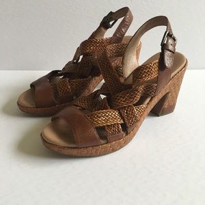 Suzzato Corrine Chestnut Brown Leather Sandals 7
